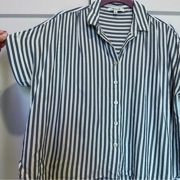 Madewell Hilltop Shirt in Savin Stripe - Picture 7 of 13